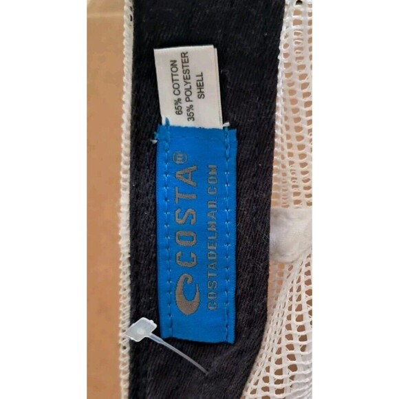 Costa Del Mar Gray Blue Logo Mesh Back Adjustable Baseball Cap Ball Hat - Picture 3 of 4